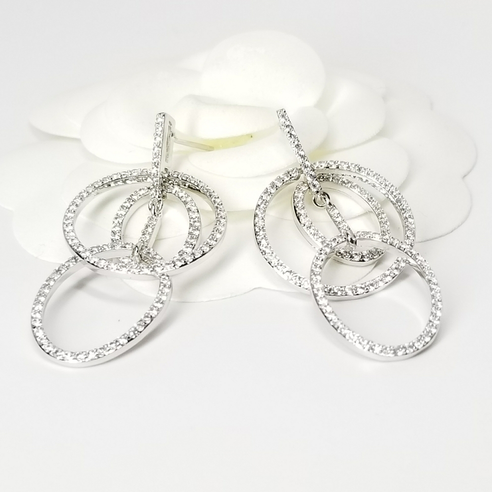 NEW Pave CZ Statement Earrings - Picture 2 of 8